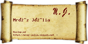 Mráz Júlia névjegykártya